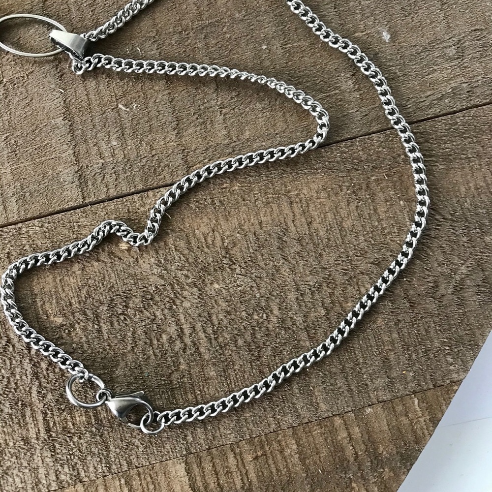 🆕 Oklahoma Oval Drop Pendant Necklace Vintage Enamel/Stainless Steel - Picture 5 of 5